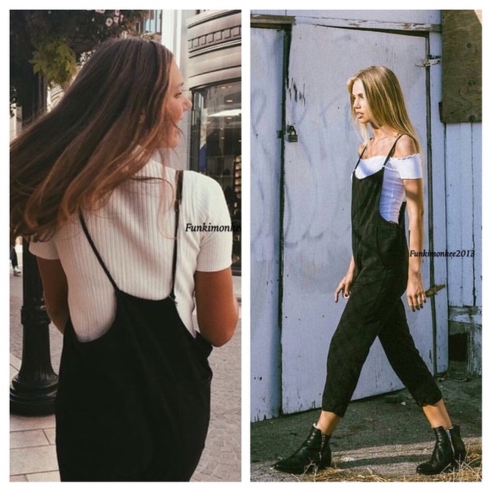 Brandy Melville Black Wash Jade Overalls